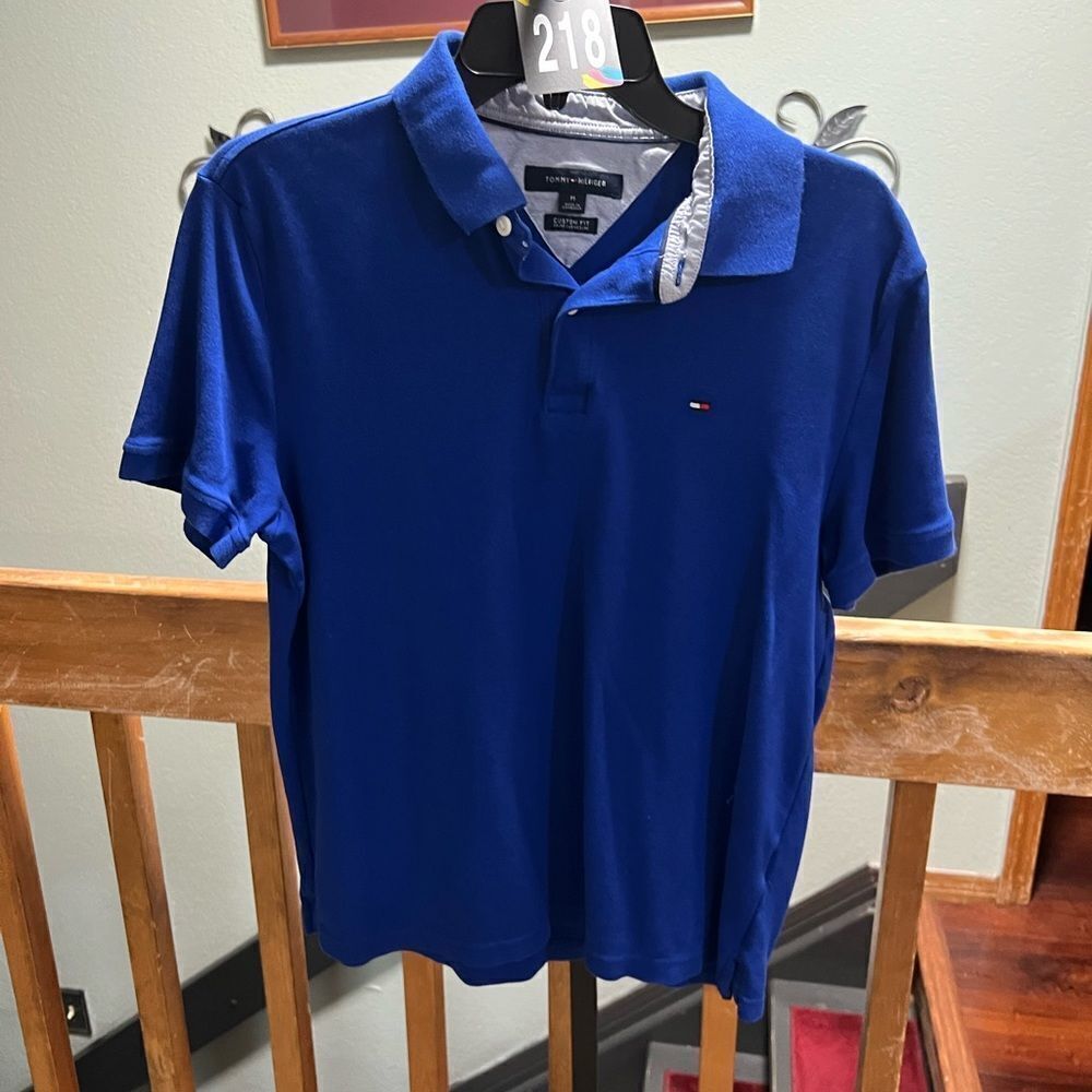 Tommy Hilfiger Men's Blue Polo Shirt Sizee Medium #218 - Picture 5 of 5